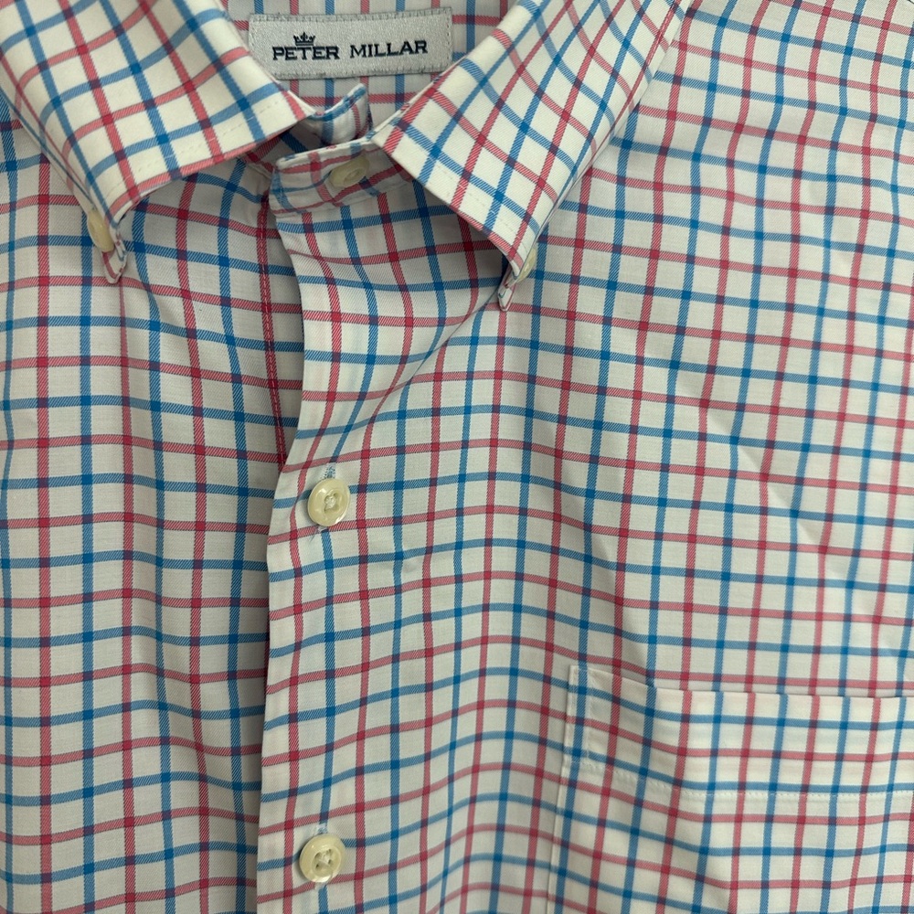 Peter Millar Multicolor Checkered Button Down Shi… - image 4